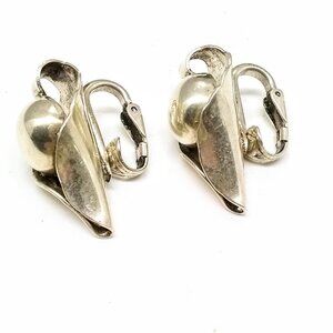 Pier Sterling Silver Clip On Earrings 1940 - 1950s